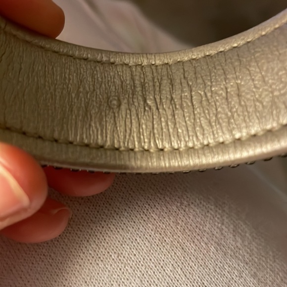 Champagne leather and pewter crystals bracelet - Picture 3 of 3